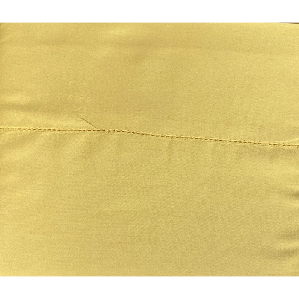 Kate Spade New York Weston Hemstitch Sateen Sheet Set of 4 300 TC (Yellow, Twin)